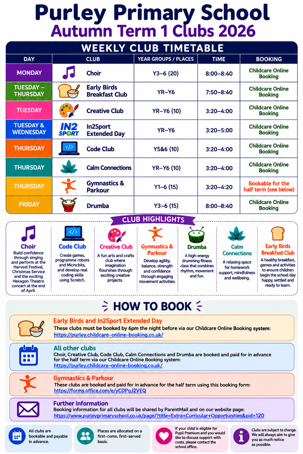 clubs timetable
